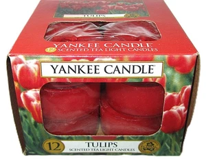 Yankee Candle "TULIPS" ~ Floral ~ BOX OF 12 Scented Tea Lights ~ RARE ~ NEW - Picture 1 of 2