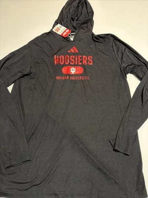 Adidas NCAA Indiana Hoosiers D4T LS Hoodie Top Shirt Sz L JE2070 NWT - Image 1 of 4