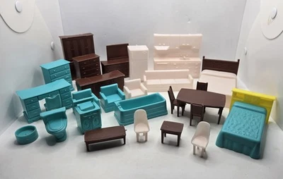 ¿Marx vintage? Lote mixto de 20 piezas de plástico para casa de muñecas Wolverine? Foto 1 de 4