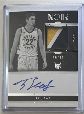TJ Leaf 2017-18 Noir Jersey Patch Auto 9/99 RC Maccabi Tel Aviv RPA #317 - Image 1 of 2