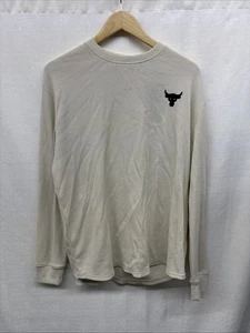 Under Armour Project Rock Shirt Men’s Size Large White Long Sleeve Waffle Top - Picture 1 of 6