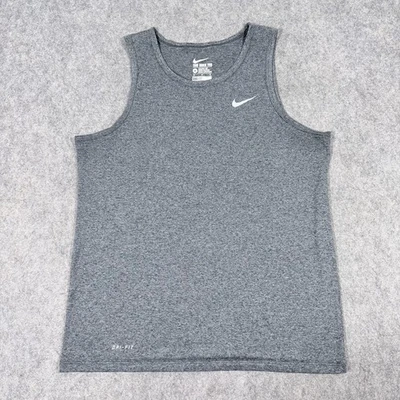 Camiseta sin mangas Nike Dri-FIT ropa deportiva de entrenamiento sin mangas para hombre talla mediana gris Foto 1 de 4