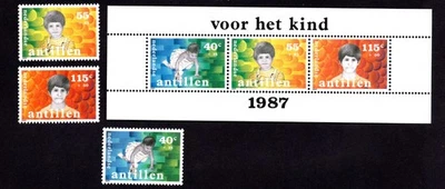 Netherlands Antilles 1987 set of stamps Mi#619-621 + Bl.32 MNH CV=13.2$ - Image 1 of 2