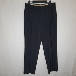 Berle Tailored Dress Pants Gray Wool Blend Men’s 34x34 Flat Front Classic USA - Picture 1 of 6