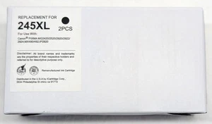 2x PG-245XL Replacement Black Ink Cartridges for Canon Pixma - Open Box - Imagen 1 de 3