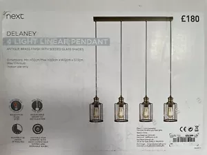Next Delaney 4 Light Linear Bar Pendant - Picture 1 of 2