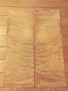 Quilted maple wood veneer 14 7/8" x 5 1/8" each & 1/42" raw buckled - Picture 1 of 4