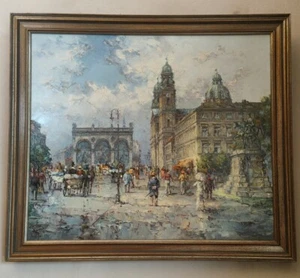 Ölgemälde Horst Miesler (*1934) Feldherrenhalle München - Picture 1 of 8