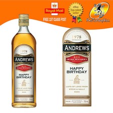 PERSONALISED IRISH WHISKEY WHISKY BOTTLE LABEL BIRTHDAY ANY OCCASION GIFT