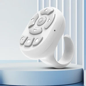 Remote Control E-book Page Turner BT Wireless Camera Shutter Selfie Button White - Afbeelding 1 van 8