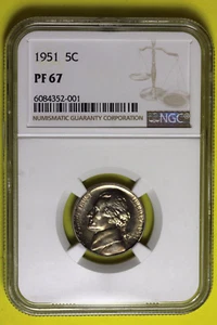 1951 Proof NGC PR67 Jefferson Nickel 5c #B38083 - Picture 1 of 2