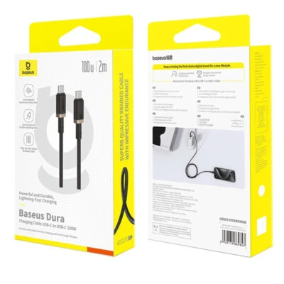  Baseus 100W Fast Charging  C/Type-C Cable-2m Built-in smart chip High Quality - Image 1 of 4