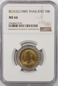 Thailand 1989 2532 BE 10 Baht NGC MS66 NG1297 combine shipping - Picture 1 of 2