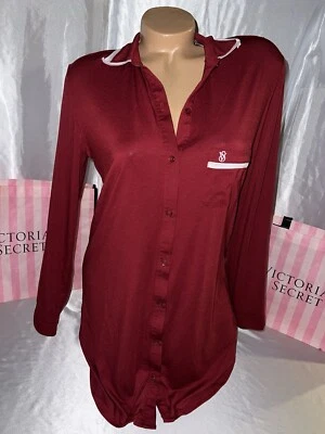 Victorias Secret Modal Sleep Shirt Nightie Burgundy Small - Image 1 of 2
