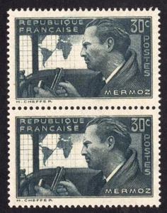 REF A France N°:337 -30c MERMOZ -neufs VARIETE ( le type I et II se tenant) - Picture 1 of 2