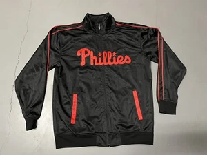 Philadelphia Phillies Black Majestic Home Base Collection Zip Up Jacket Size XLT - Picture 1 of 4
