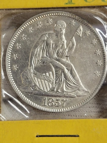 1857 P Seated Liberty Half Dollar, GREAT EYE APPEAL Cover