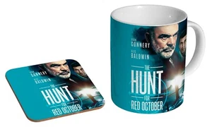 Sean Connery Hunt For Red Octubre - Taza de café/té y montaña rusa conjunto de regalo - Imagen 1 de 1