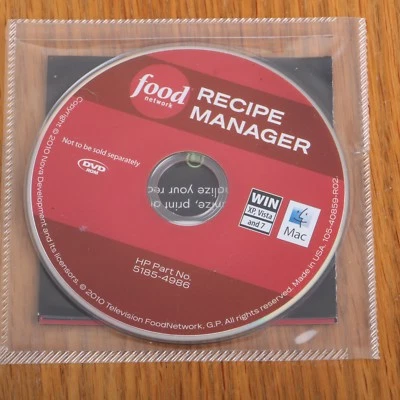 Food Network Recipe Manager CD DVD ROM No Manual Book - Image 1 of 3