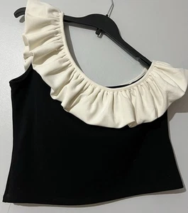 H&M New One Shoulder Ruffle Party Formal Occasion Top Uk L size - Picture 1 of 9