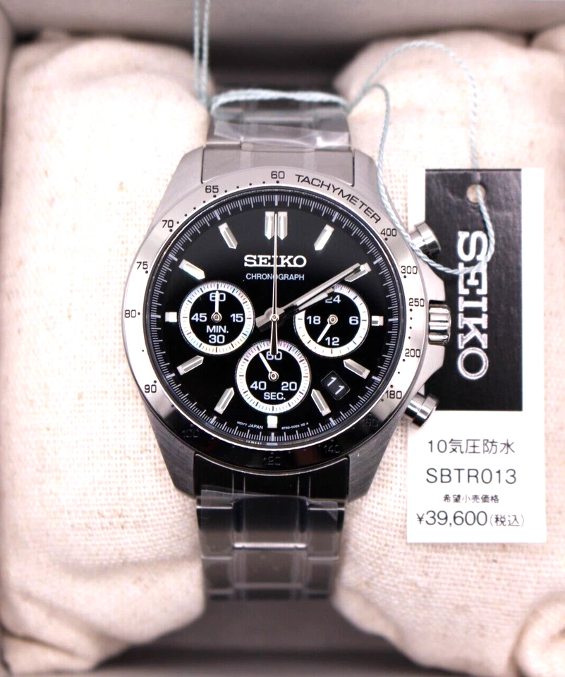 ☆Nuevo SEIKO SELECTION SPIRIT SBTR013 Reloj Cronógrafo Negro De Japón