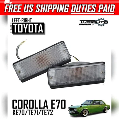 Luz de señal de giro transparente para parachoques delantero Toyota Corolla E70 KE70 TE71 TE72 79-84 Foto 1 de 4