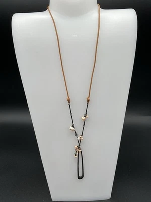 Collar Silpada Plata Esterlina Perla Vidrio Wit Rápido 20" Largo N2724 RARO Foto 1 de 2