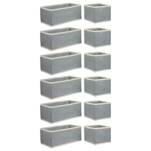  12 Stück Faltbare Stoff Aufbewahrungsbox: Schubladen Organizer für Kleidung Unterwäsche - - Bild 1 von 12