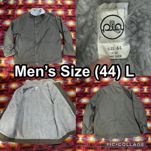Giacca grigia vintage PIA Prison Industries Deck uomo 44 grande foderata sherpa USA - Foto 1 di 15