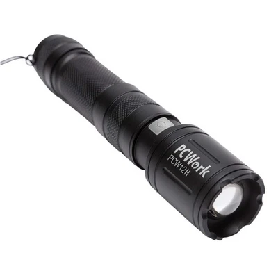 LED Taschenlampe aufladbar 650lm USB-C Akku Hybrid IPX4 wasserdicht Alu 4x Zoom - Bild 1 von 4