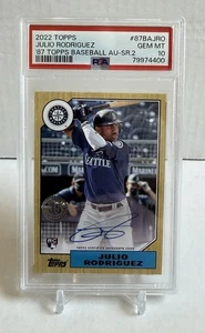 2022 Topps Series 2 1987 35th Anniv Julio Rodriguez RC Auto 87BA-JRO PSA 10 Gem - Picture 1 of 4