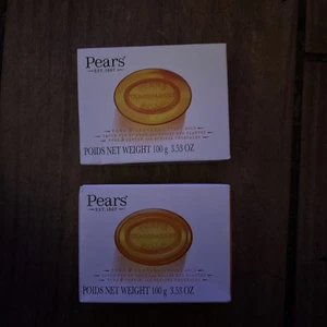 2 PEARS TRANSPARENT SOAP BARS ORANGE 3.53 OZ NIB with plant oils - Picture 1 of 1
