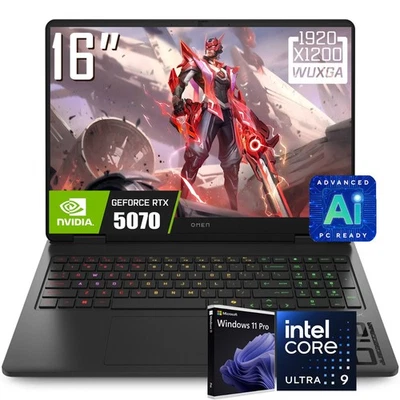Portátil para juegos HP OMEN 16" 2K Intel Core Ultra 9 285H RTX 5070 64 GB DDR5 4 TB SSD Foto 1 de 4