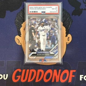 PSA 8 CASI COMO NUEVO 2024 Topps Now Dodgers Serie Mundial TEOSCAR HERNANDEZ #6 - Imagen 1 de 3
