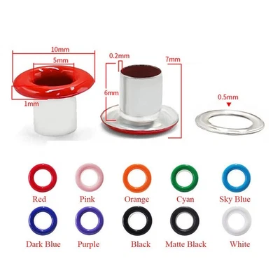 DIY Metal Eyelets with Washers Set Leather Crafts Repair Grommet ∅4mm ~ ∅10mm - Image 1 of 4