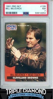 1991 Pro Set Football #126 Bill Belichick Browns Head Coach PSA 7 NM-MT N416 - Image 1 of 2