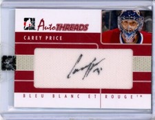 2008-09 ITG Bleu Blanc et Rouge Autothreads Rouge - Carey Price JERSEY AUTO 1/1