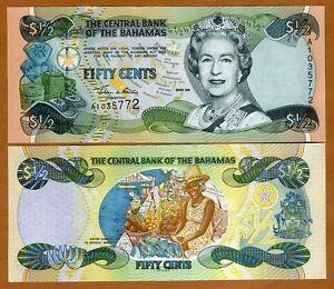 Bahamas, 1/2 dollar (50 cents), 2001, P-68, QEII, UNC