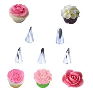 Russian Piping Tips Set 5PCS Stainless Steel Flower Cake Cupcake Decorating S... - Picture 1 of 7