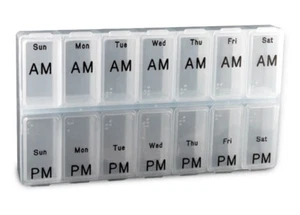 Jumbo Weekly AM/PM Pill Box - Item 307 IN RED - Picture 1 of 1