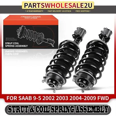 2x Conjunto completo de puntal y resorte helicoidal delantero L & R para Saab 9-5 2002-2009 tracción delantera Foto 1 de 4