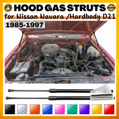 Hood Struts for Nissan D21 Hardbody 1985-1997 Gas Dampers Lift Supports - Image 1 of 4