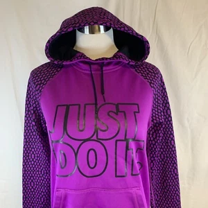 Nike Therma Fit Women's Purple And Black Pullover Hoodie Sz S #D-5 - Picture 1 of 4