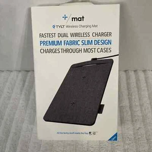 TYLT Qi Wireless Charging Mat Fastest Dual Wireless Charger - Gray NEW Sealed - Picture 1 of 4