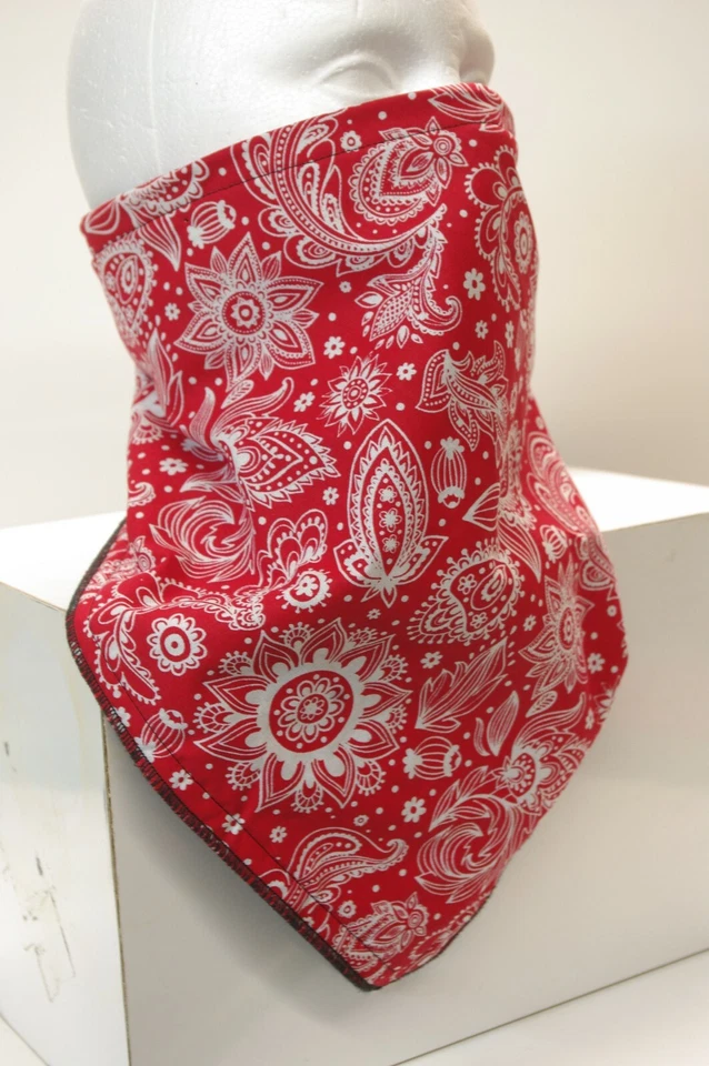 Mascarilla facial polar a prueba de viento roja blanca forrada de cachemira bandana motocicleta Foto 1 de 1