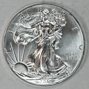 2014 UNCIRCULATED AMERICAN SILVER EAGLE, 1oz 0.999 FINE SILVER (14) - Picture 1 of 4