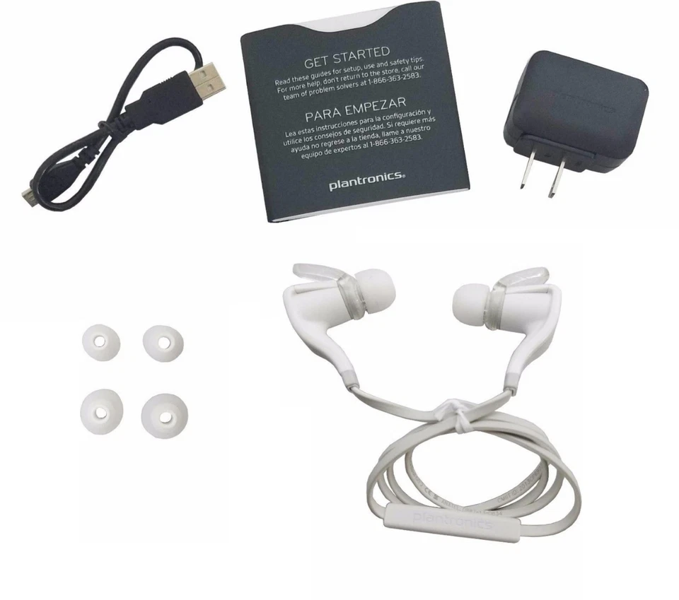NEW Plantronics BackBeat Go 2 Wireless In Ear Stereo Bluetooth Headphones-White - Image 1 of 2