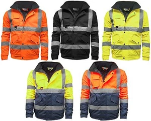 Stormway Hi Vis Jacke Warnschutz Sicherheit Bomber Arbeitskleidung Wasserdicht - Bild 1 von 12