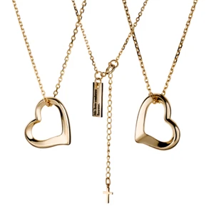Women's 14K Solid Yellow Gold Forever Heart Necklace- Psalm 118:1 - Picture 1 of 4