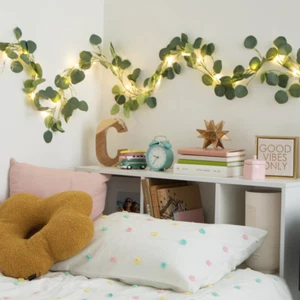 LEAFY STRING LIGHTS 7 Ft. Battery Operated, Warm White LED, Indoor Use - Picture 1 of 12